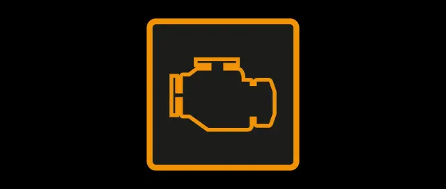 Voyant moteur allumé : un **code défaut** moteur est détecté.